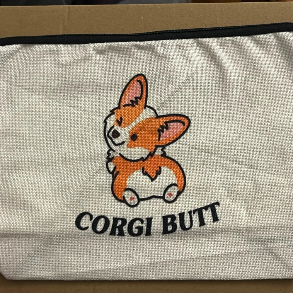 Guess White and Orange Dog Print Blanket